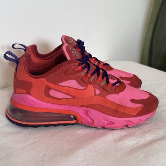Nike Air Max 270 React Mystic Red Pink Women's Size 8.5 Athletic Sneakers - Picture 1 of 14